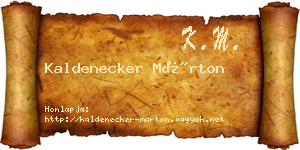 Kaldenecker Márton névjegykártya