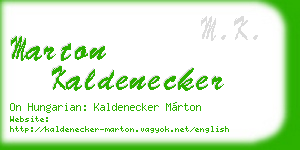 marton kaldenecker business card